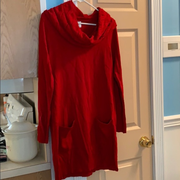 Red Sweater Dress - Picture 1 of 5